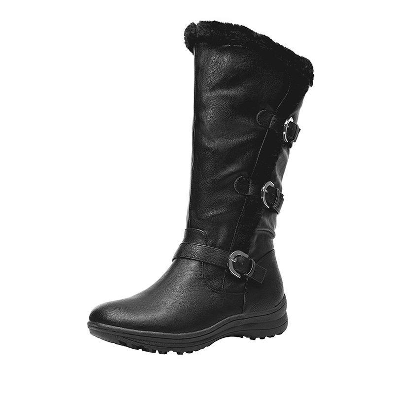 Knee high fur lined winter boots deals